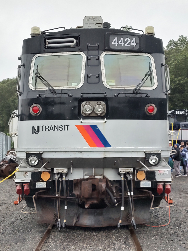 Front view of electric locomotive
