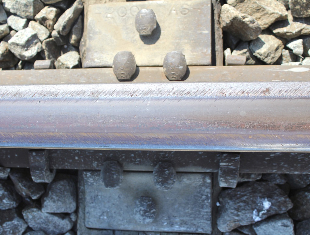 Overhead view of a rail