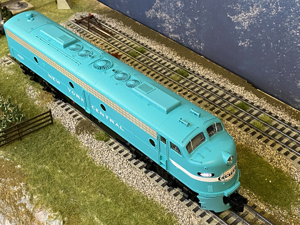 top view of turquoise engine