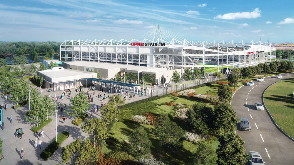 Illustration of soccer stadium