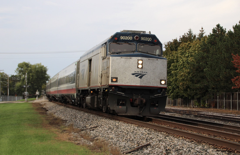 Cab car leads passenger train