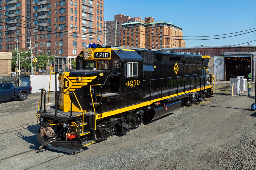 Black and yellow diesel locomotive