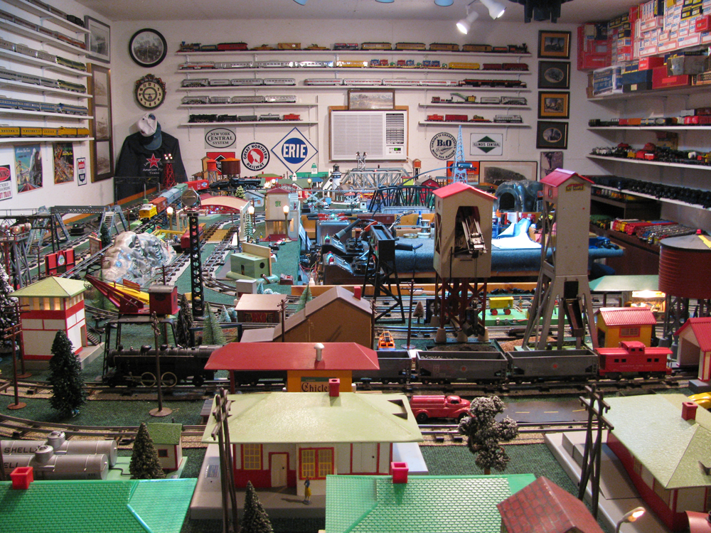 view of toy train layout and room