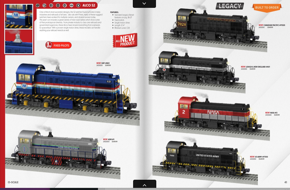 page of Lionel catalog