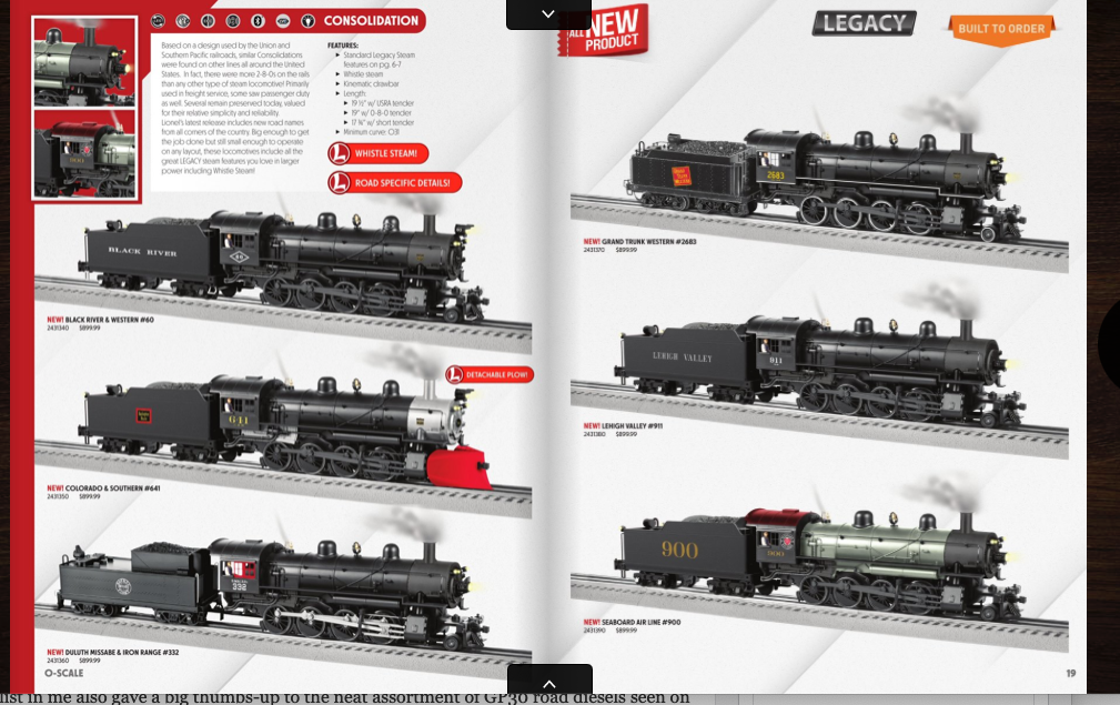 Catalog page of 2-8-0 steam engines