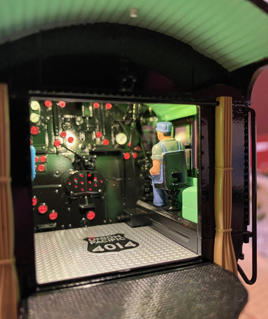 inside of model train cab