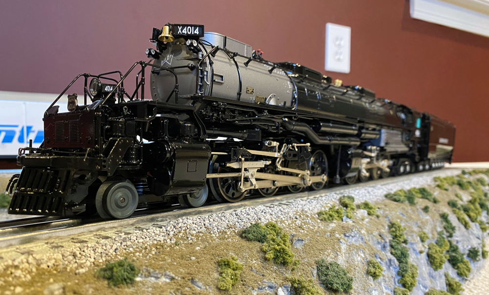 model train on layout