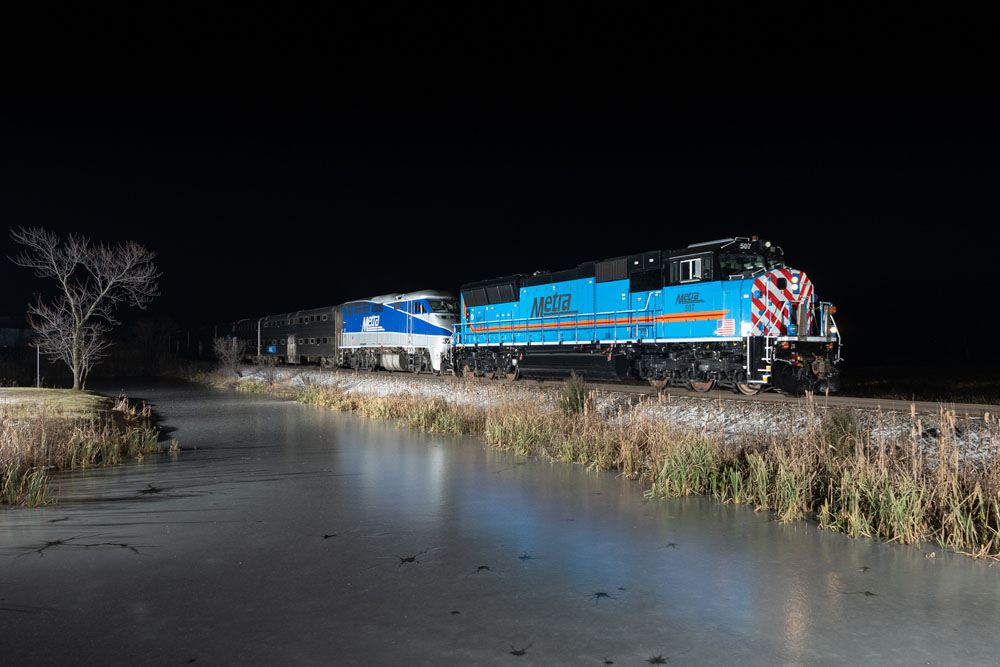 blue and black diesel at night 
