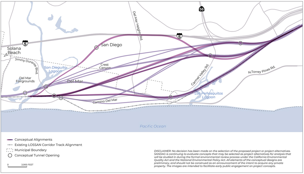 Nearly a dozen routes eyed for Del Mar train tunnel. 'We have an