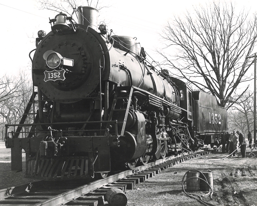 Steam locomotive on temporary track