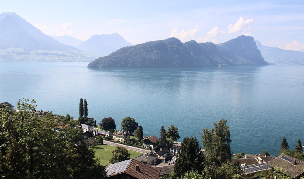  View of lake from mountainside