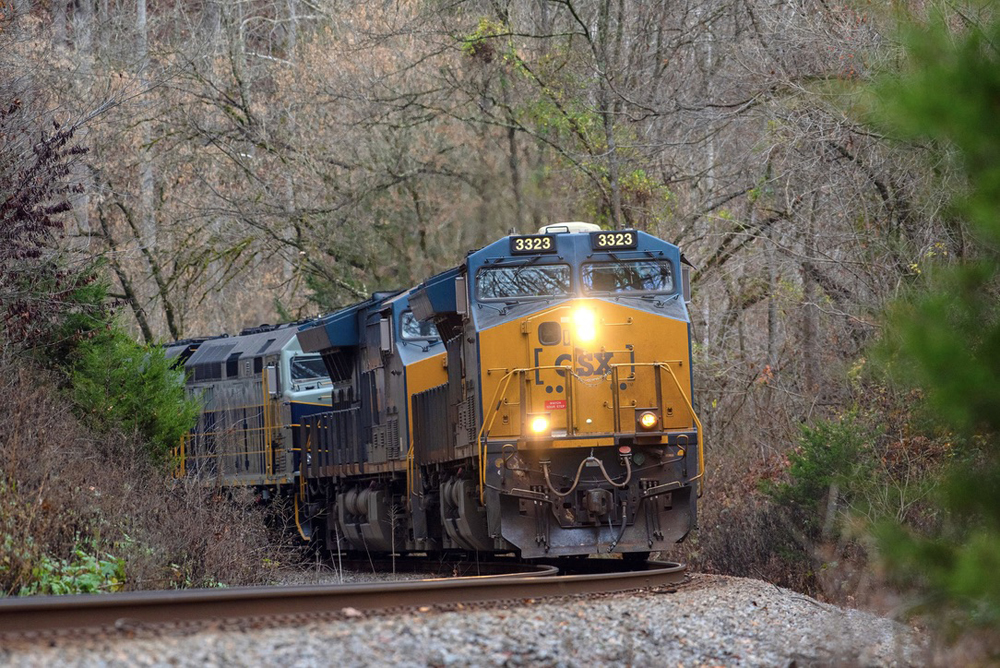 Four locomotives of train round curve