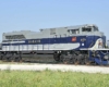 Blue-and-gray diesel Wabash locomotives without train