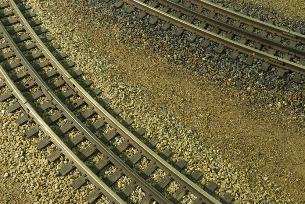 close up of model track with ballast