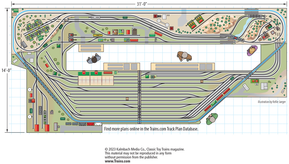 A toy train layout trackplan