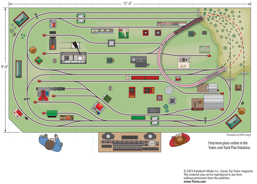 A toy train layout trackplan