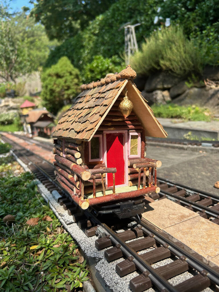 wood and stick structure on model rails