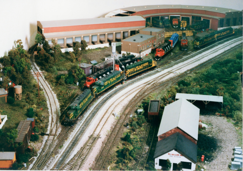 vintage photo of model train layout