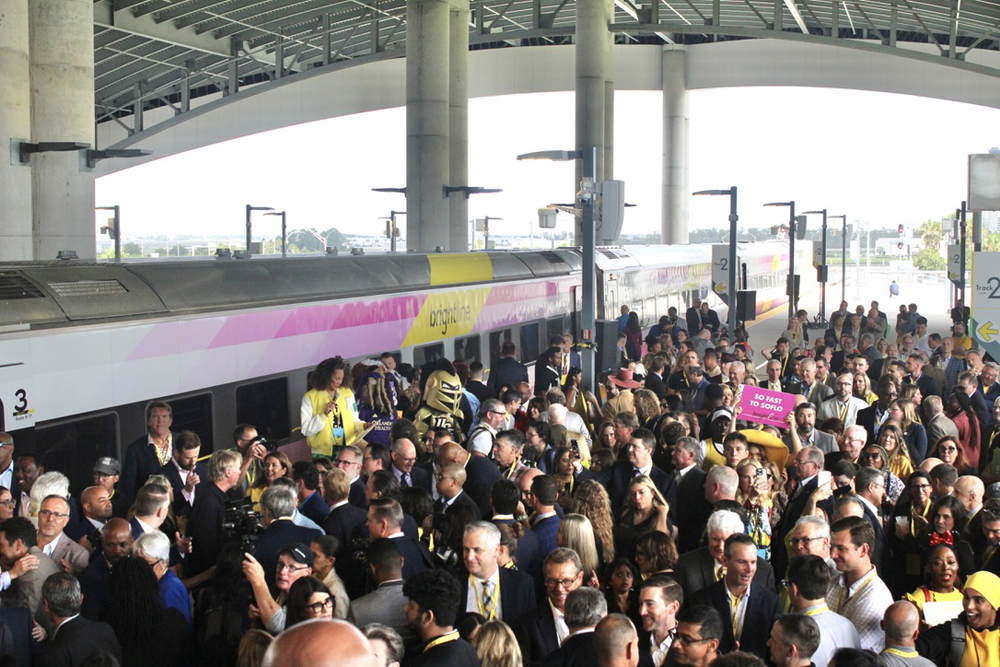 Crowd on station platform