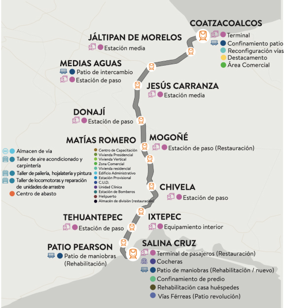 Mapa del Ferrocarril Interoceánico