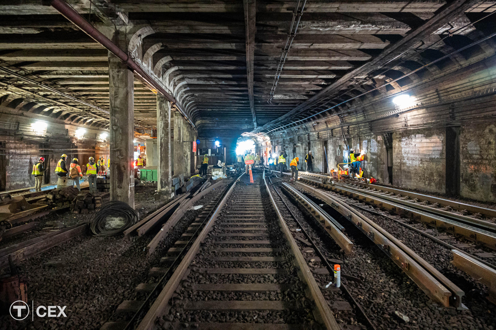 Maintenence workers in tunnel