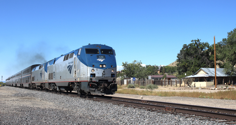 Passenger train in rural area