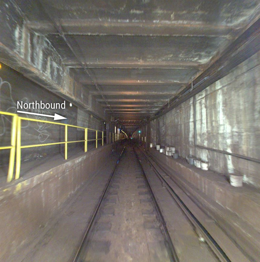 Interior of subway tunnel