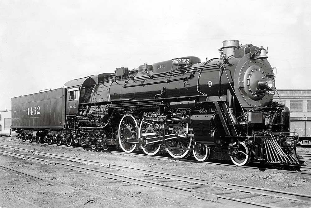 One of Santa Fe 3460 Hudsons steam locomotive standing for portrait