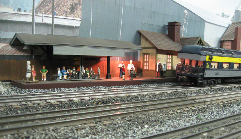 model passenger station on layout