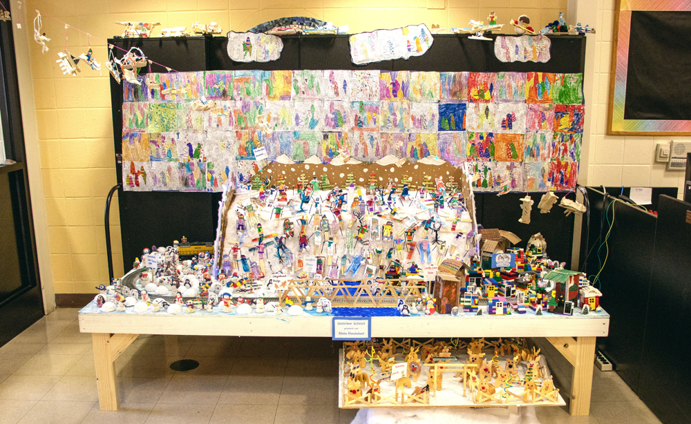 overview of small toy train layout