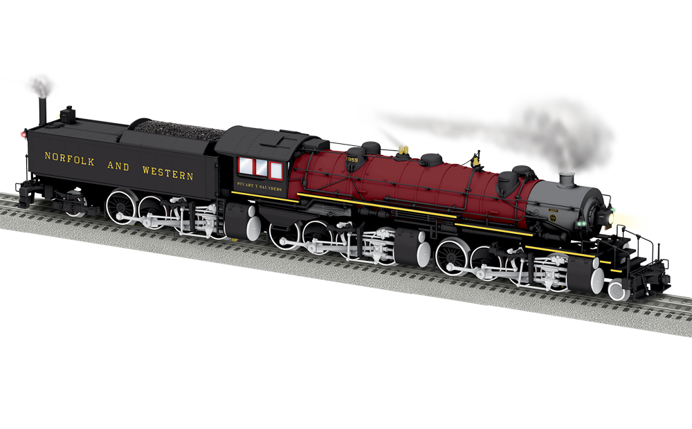 red, silver, and black model steam locomotive
