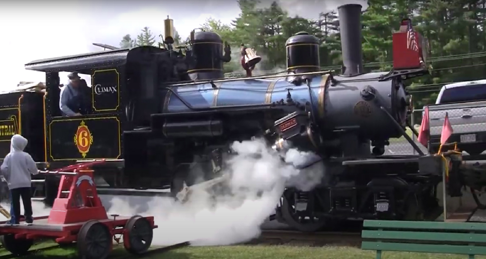 Climax steam locomotive in operation. White Mountain Railroad Climax