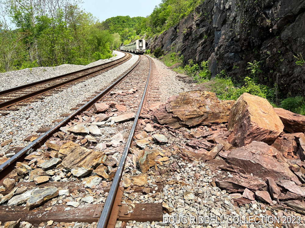boulders on side of track