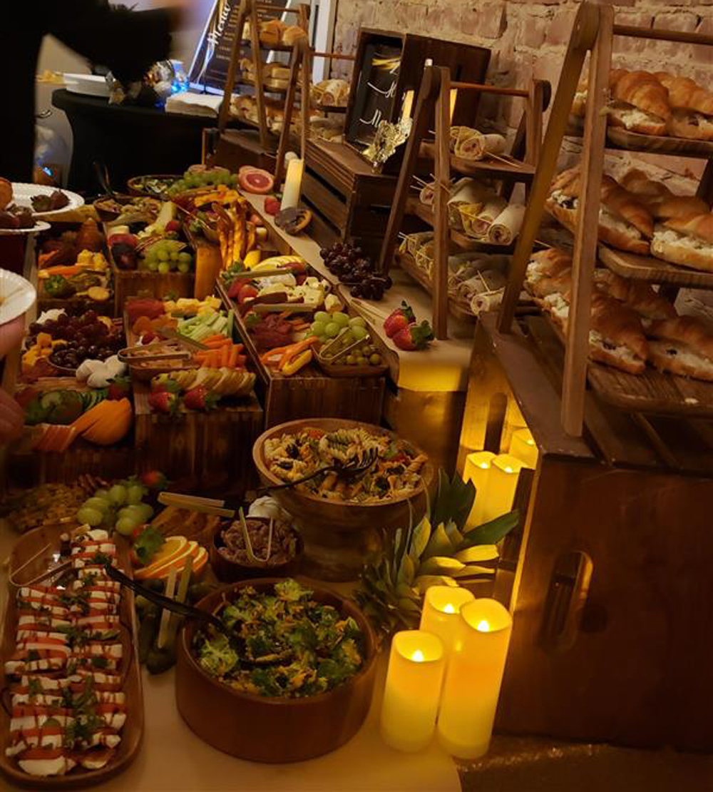 food sprawled on table