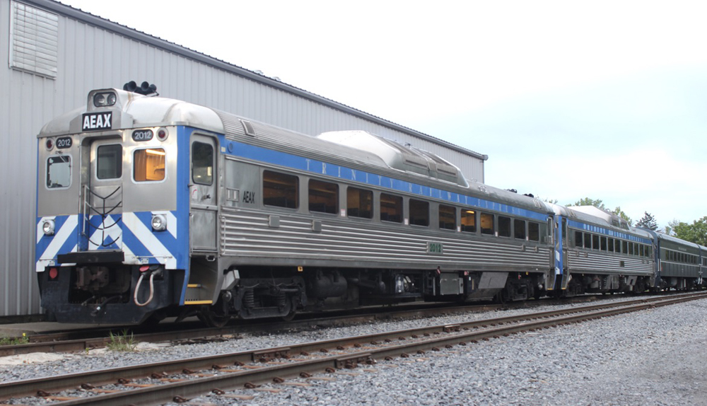 RDCs parked next to building