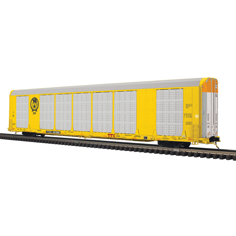 silver and yellow model auto rack car