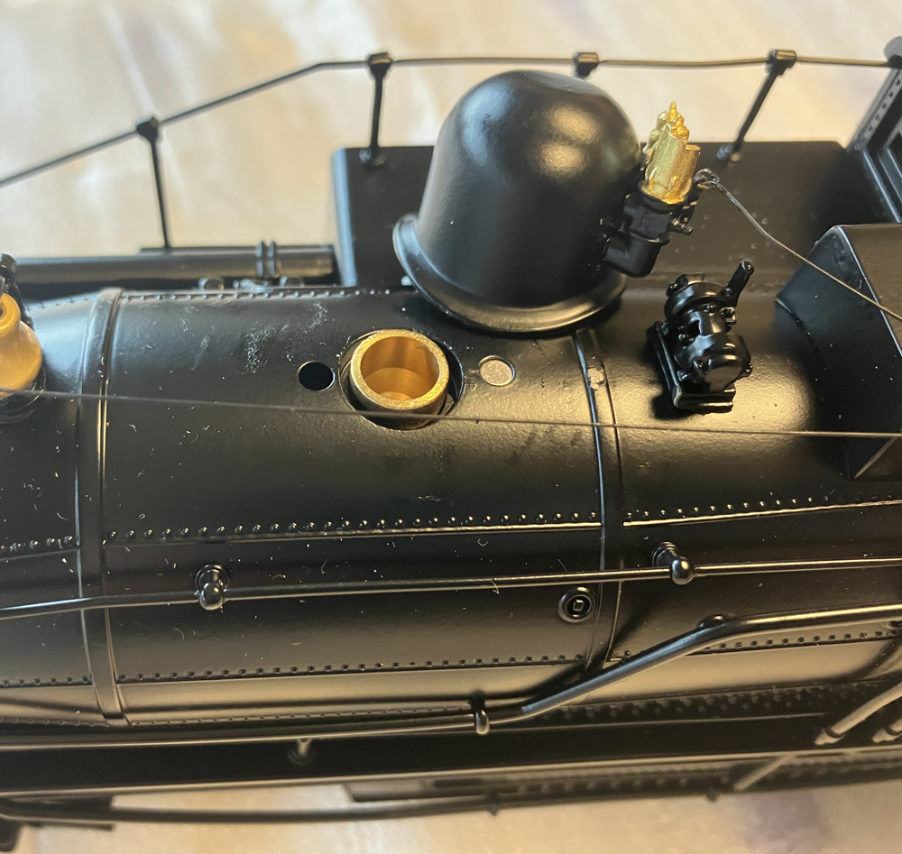top of model steam locomotive