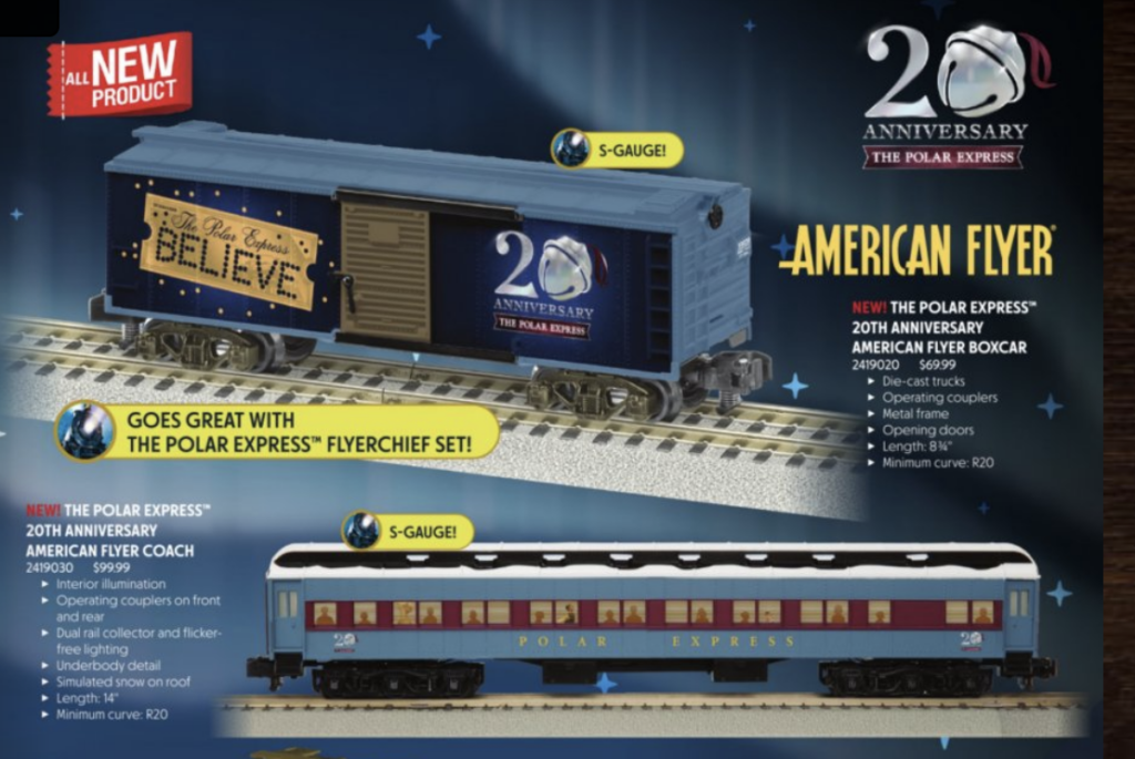 Polar Express models of toy train cars