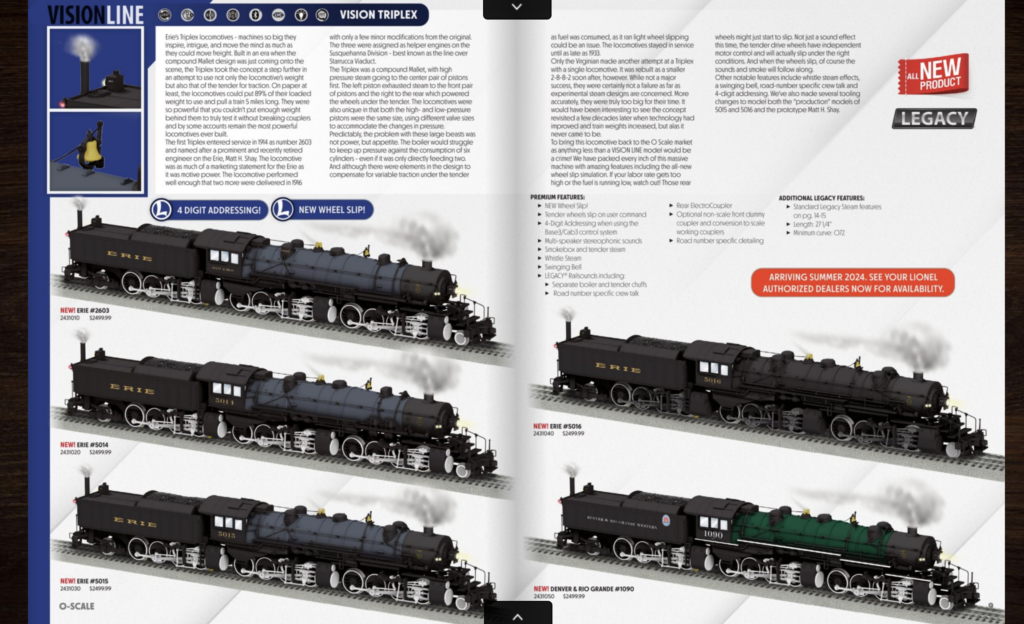 catalog page of model trains