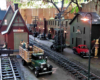 city scene with lights on garden railway