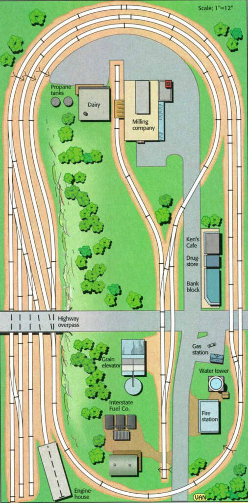 HO scale track plan illustration