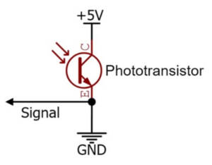 An illustration of phototransistor behavior