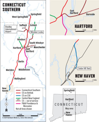 Map of Connecticut Southern Railroad