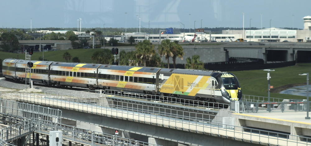 Train on bridge