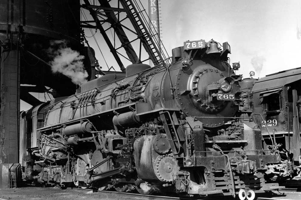 Steam locomotive at service facility