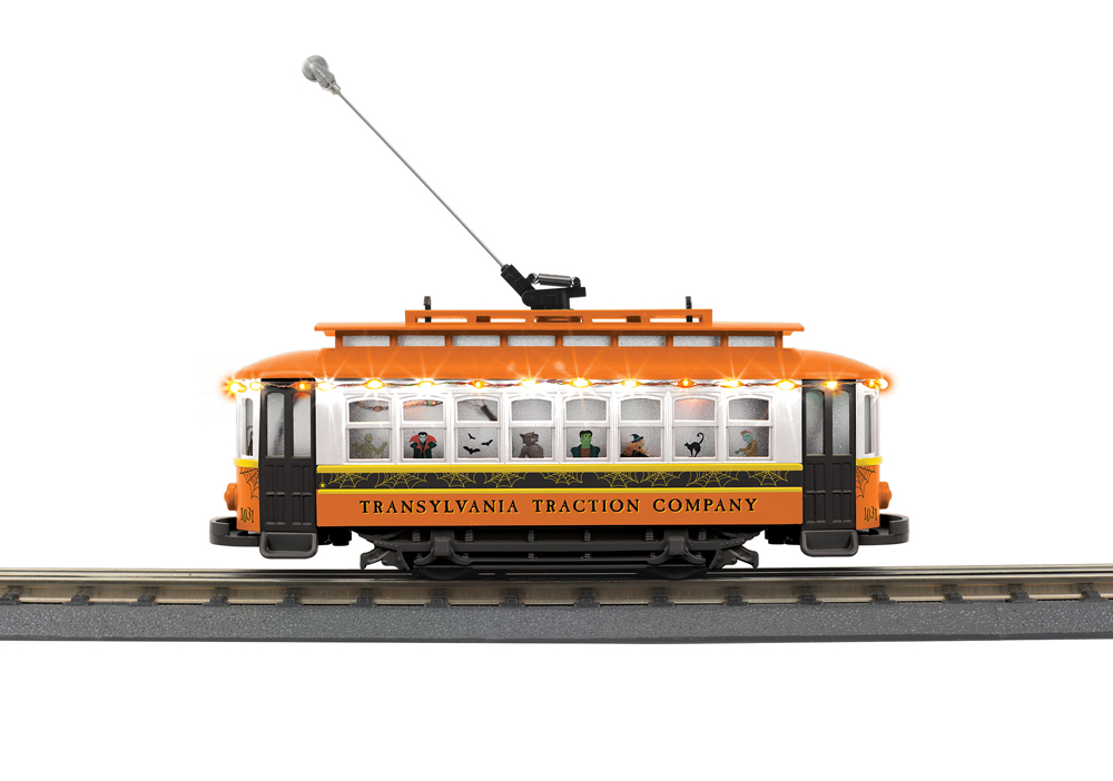 black and orange model trolley