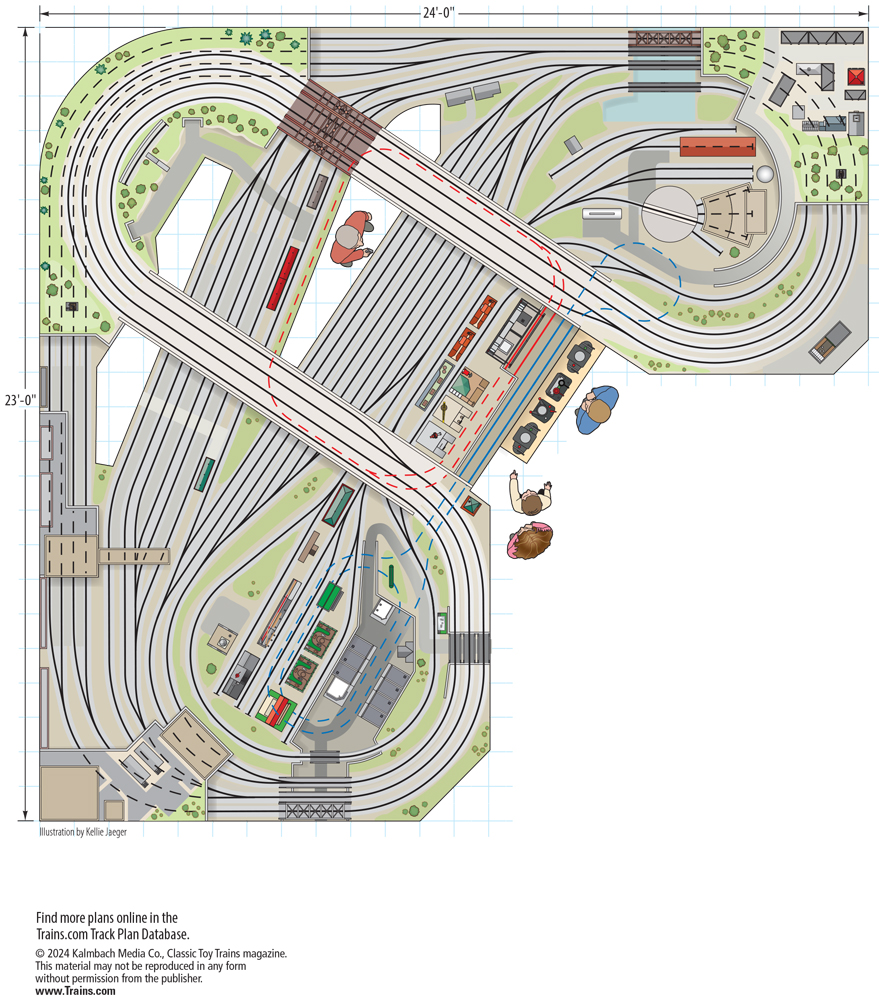 A toy train layout trackplan
