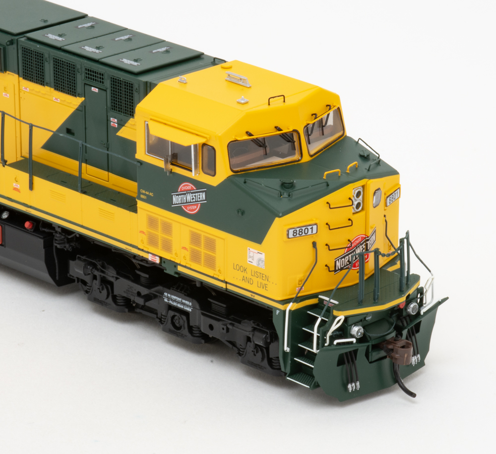 Color photo showing cab details on HO scale locomotive.