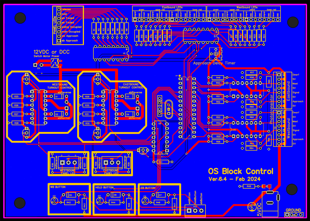 A diagram of a wiring layout of a PCB