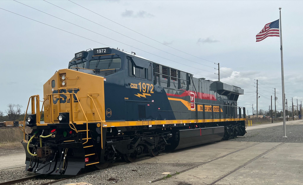 CSX locomotives with Family Lines paint scheme